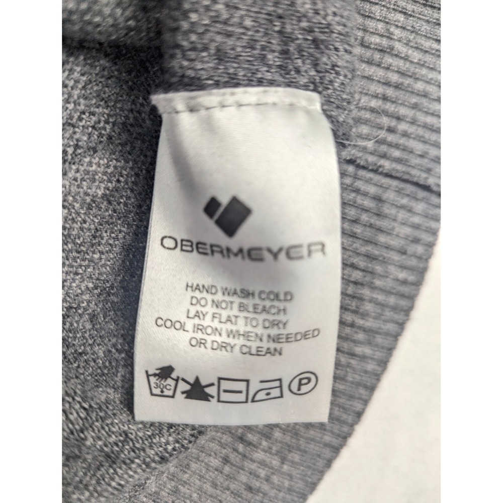 Obermeyer Mens Grey Camo Merino Wool Blend Crewneck Sweater Size M - Picture 8 of 14
